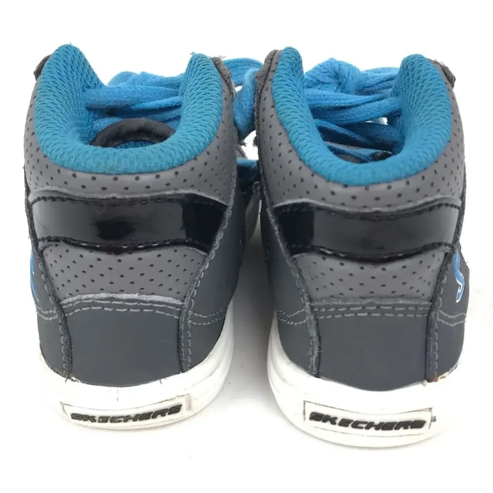 Skechers Gray Blue High Top Sneakers Toddler Sz 6